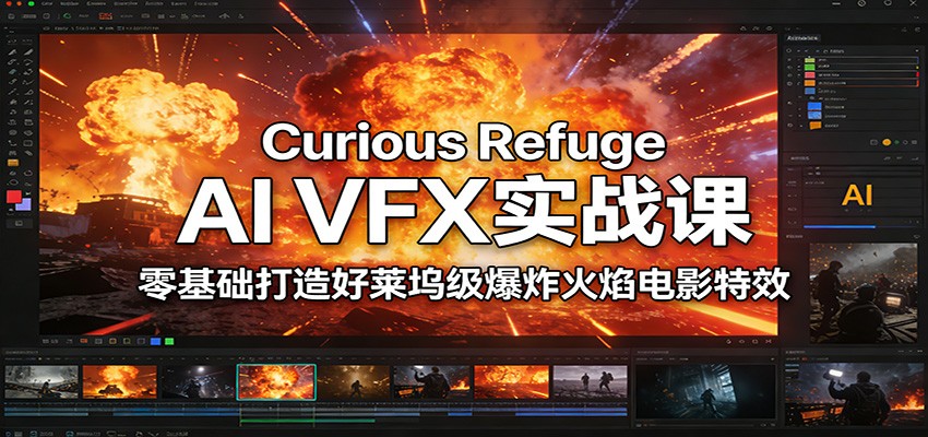 图片[1]-Curious Refuge AI VFX实战课，零基础打造好莱坞级爆炸火焰电影特效-明楼资源站