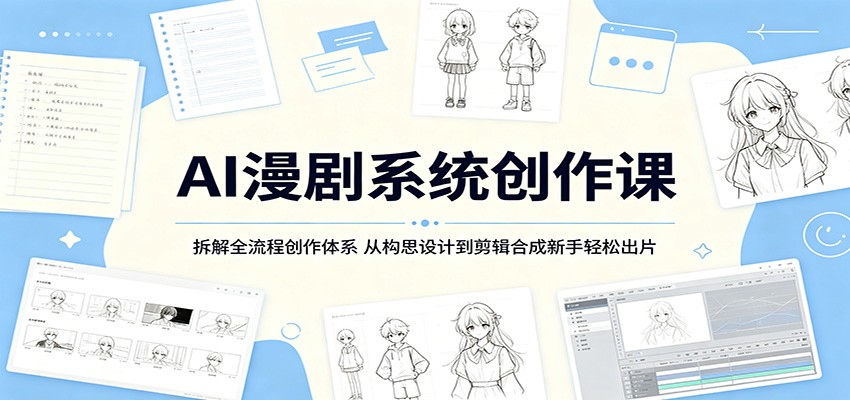 AI漫剧系统创作课：拆解全流程创作体系，从构思设计到剪辑合成新手轻松出片-明楼资源站
