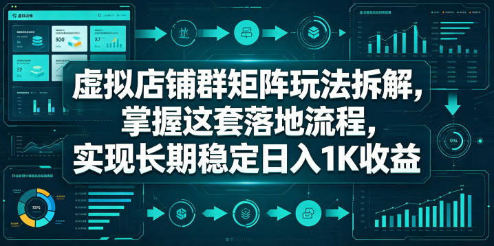 虚拟店铺群矩阵玩法拆解，掌握这套落地流程，实现长期稳定日入1K收益【揭秘】-明楼资源站