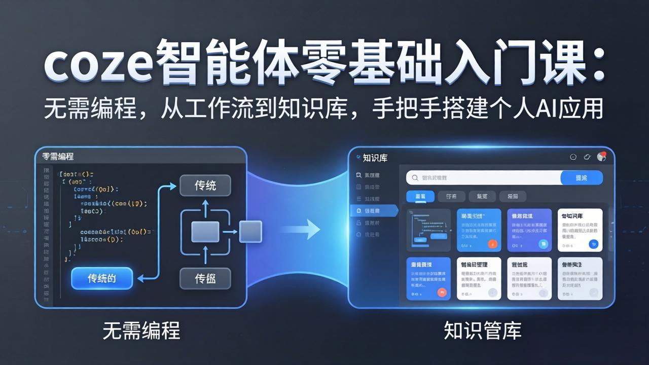 coze智能体零基础入门课：无需编程，从工作流到知识库，手把手搭建个人AI应用-明楼资源站