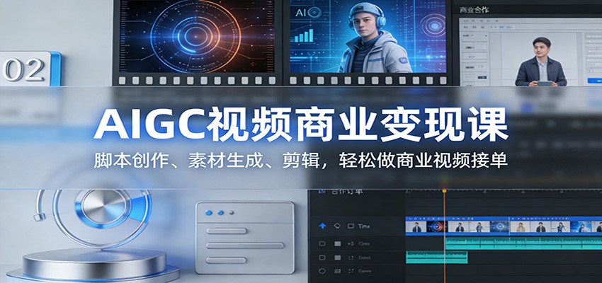 AIGC视频商业变现课：脚本创作、素材生成、剪辑，轻松做商业视频接单-明楼资源站