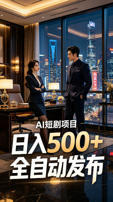 快手AI短剧自动发布，矩阵批量运营变现，轻资产副业项目，日入500+【揭秘】-明楼资源站