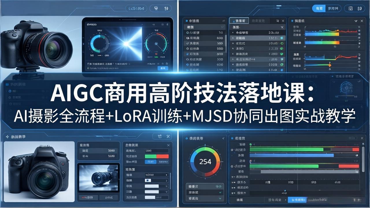 AIGC商用高阶技法落地课：AI摄影全流程+LoRA训练+MJSD协同出图实战教学-明楼资源站