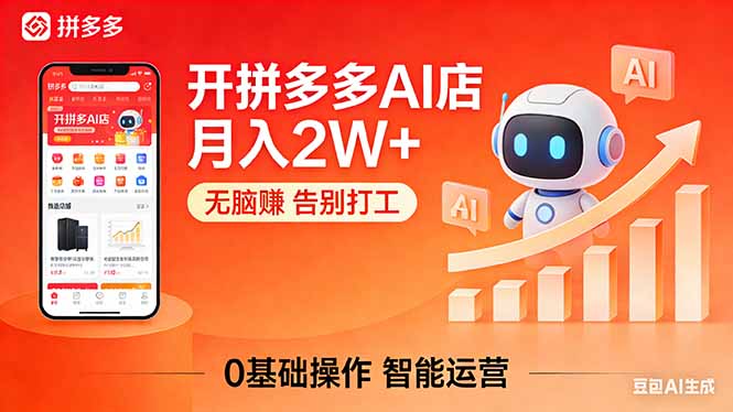 开一家拼多多AI店，月入2W+，无脑赚，告别打工，附SOP手册-明楼资源站
