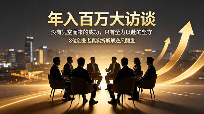 年入百万大访谈：没有凭空而来的成功，只有全力以赴的坚守，8位创业者真实拆解逆风翻盘路-明楼资源站