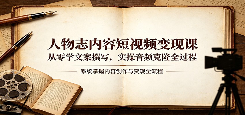 人物志内容短视频变现课：从零学文案撰写，实操音频克隆全过程-明楼资源站