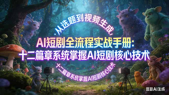 AI 短剧全流程实战手册：从选题到视频生成，十二篇章系统掌握 AI 短剧核心技术-明楼资源站