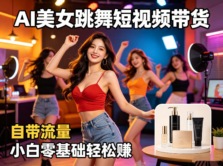 AI美女跳舞短视频带货：自带流量，小白零基础轻松賺，详细拆解-明楼资源站
