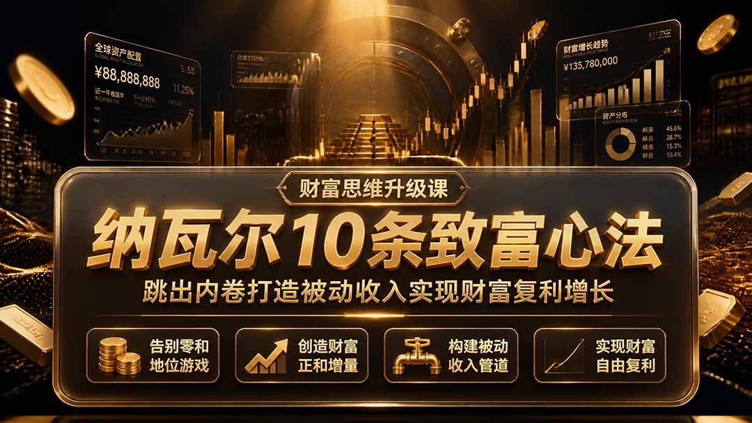 付费文章：纳瓦尔10条致富心法，跳出内卷打造被动收入实现财富复利增长-明楼资源站