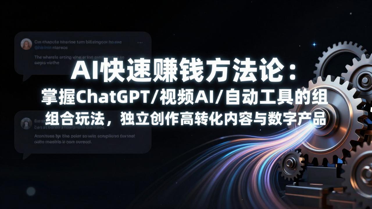 AI快速赚钱方法论：掌握ChatGPT/视频AI/自动化工具的组合玩法，独立创作高转化内容与数字产品-明楼资源站