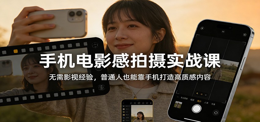 图片[1]-手机电影感拍摄实战课：无需影视经验，普通人也能靠手机打造高质感内容-明楼资源站