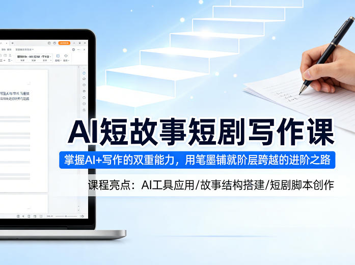 AI短故事短剧写作课，掌握AI+写作的双重能力，用笔墨铺就阶层跨越的进阶之路-明楼资源站