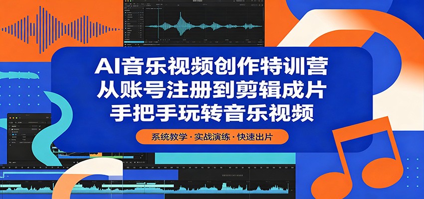 AI音乐视频创作特训营：从账号注册到剪辑成片，手把手玩转音乐视频-明楼资源站