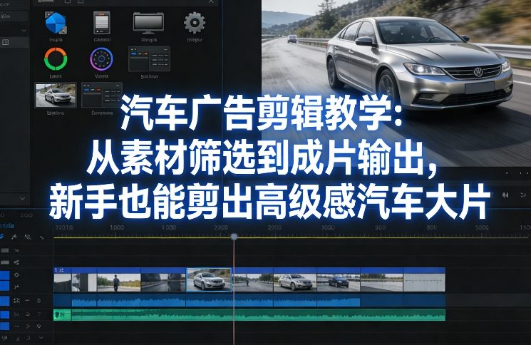 汽车广告剪辑教学：从素材筛选到成片输出，新手也能剪出高级感汽车大片-明楼资源站