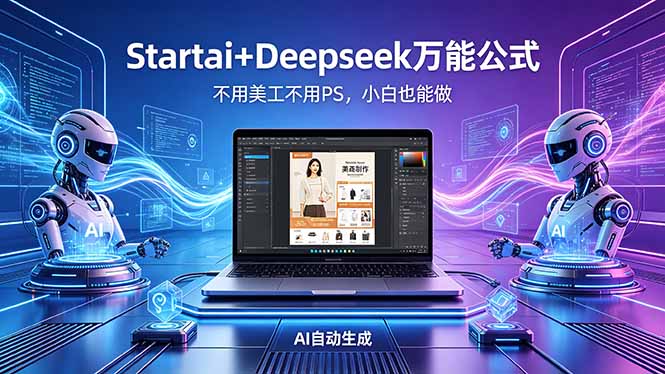 AI自动做电商详情页：Startai+Deepseek万能公式，不用美工不用PS，小白也能做-明楼资源站